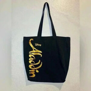 Disney Aladdin Black & Gold Genie Lamp VIP Logo Tote‎ Bag